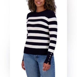 NAUTICA Navy and White Striped Sweater (NWT)